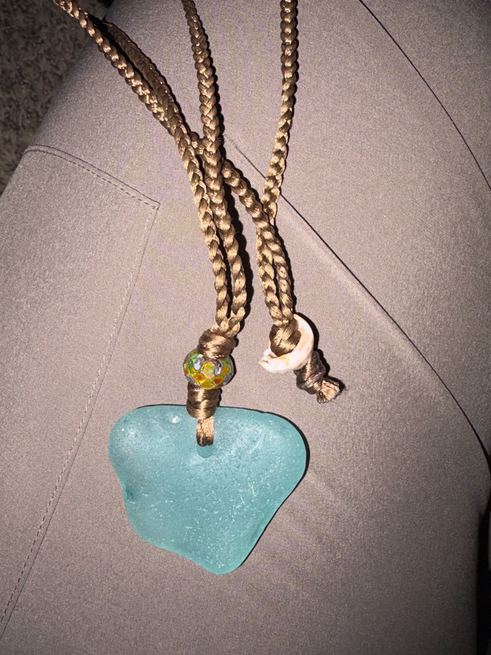 Hand-Carved Sea Glass Necklace